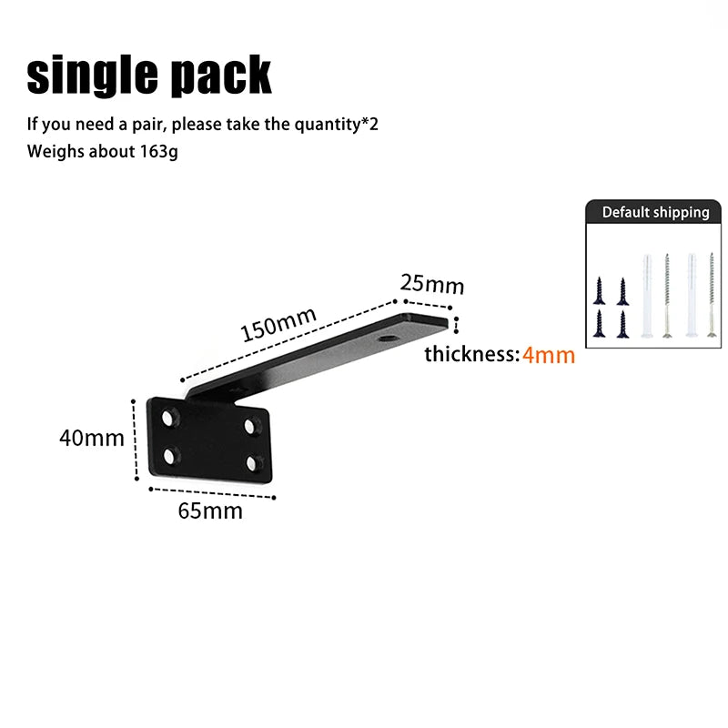 Set Heavy Duty Cast Iron Shelves Brackets Floating Shelf Brackets 4MM Thicked Invisible L Brackets For Shelves Support