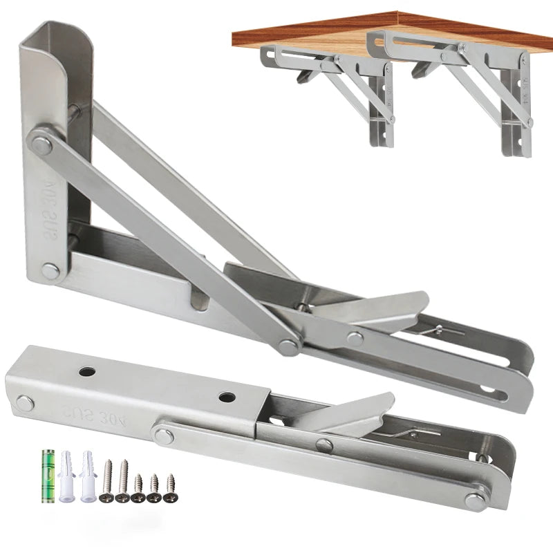 Adjustable Triangle Folding Angle Bracket 8''-20'' Heavy Duty Support Wall Mounted for Bench Table Shelf Furniture Hardware