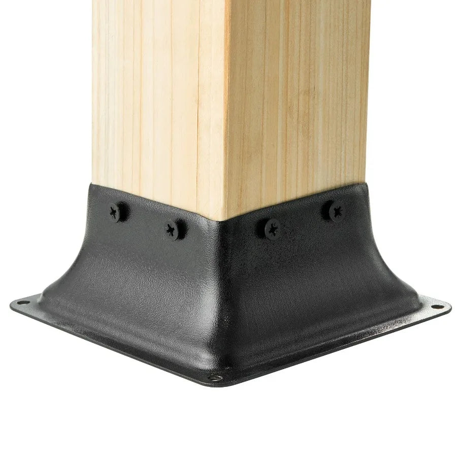 4x4 Post Base 4Pcs Internal 3.6x3.6 Heavy Duty Powder-Coated Steel Post Bracket Fit for Standard Wood Post Anchor Decking Post