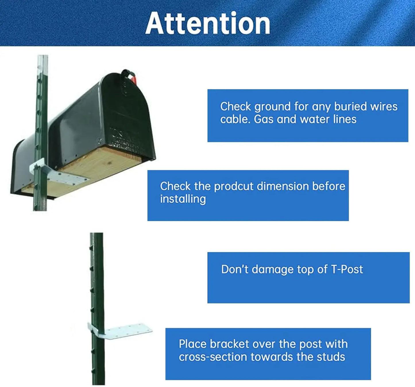 T-Post Mounting Bracket 6Pcs T Post Target Hanger Fence Bracket For T Post Fence Bird House Signs Lumber Mailbox