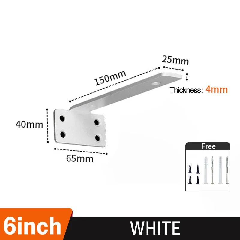 Floating Shelf Brackets Carbon Steel Wall Mount Invisible T Shelves Brackets for Bathroom and Kitchen Storage Support