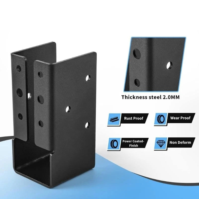 50LF Portable Sturdy Adjustable Deck Post Base Brackets for Support in Garden Terraces and Balconies Deck Installations