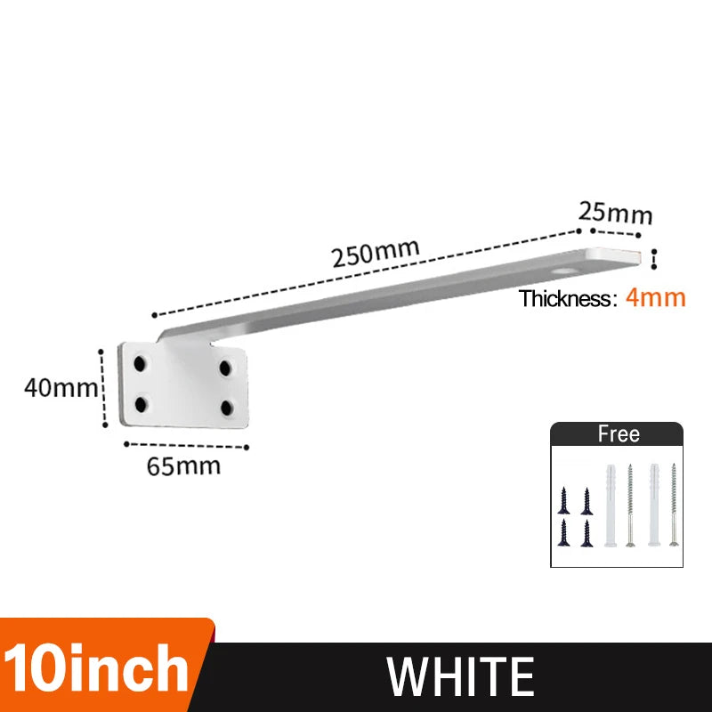 Floating Shelf Brackets Carbon Steel Wall Mount Invisible T Shelves Brackets for Bathroom and Kitchen Storage Support