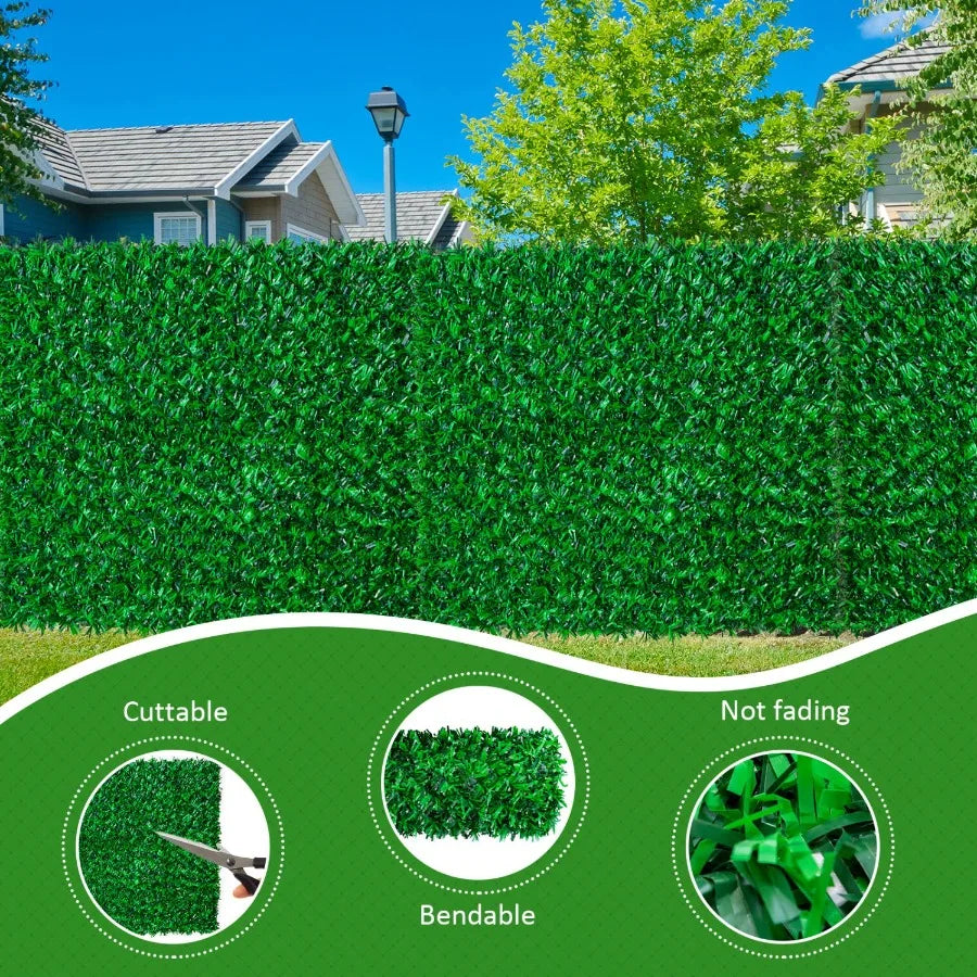 Artificial Green Fence Strong and Durable Outdoor Fence Waterproof for Outdoor Gardens Courtyards
