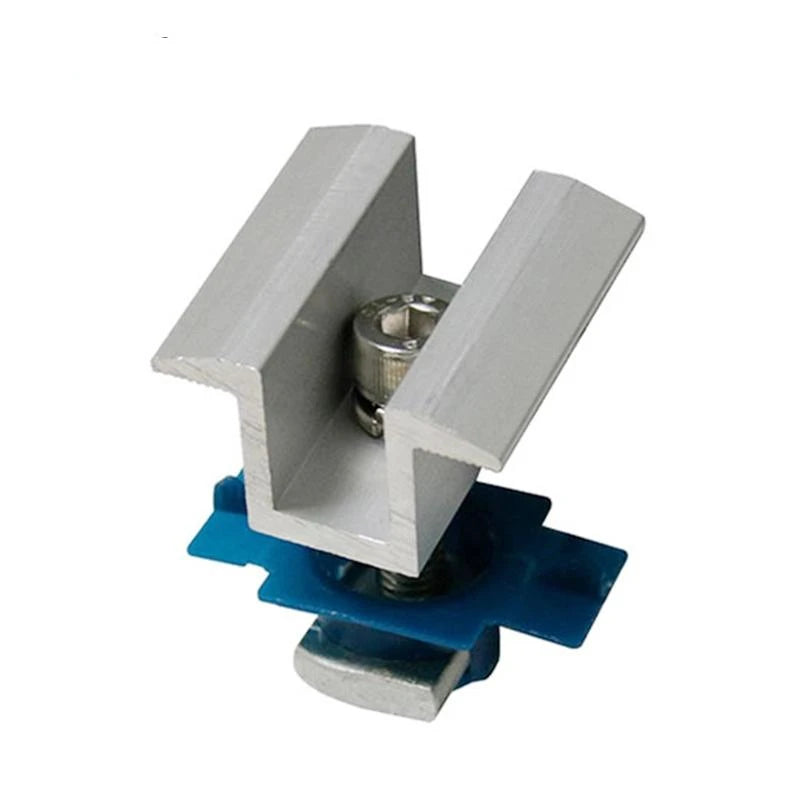 10Pcs Solar Panel Mounting Brackets 30-45mm Solar Rail End Clamps Aluminum Solar Mid Clamps Adjustable Grounding Clamp