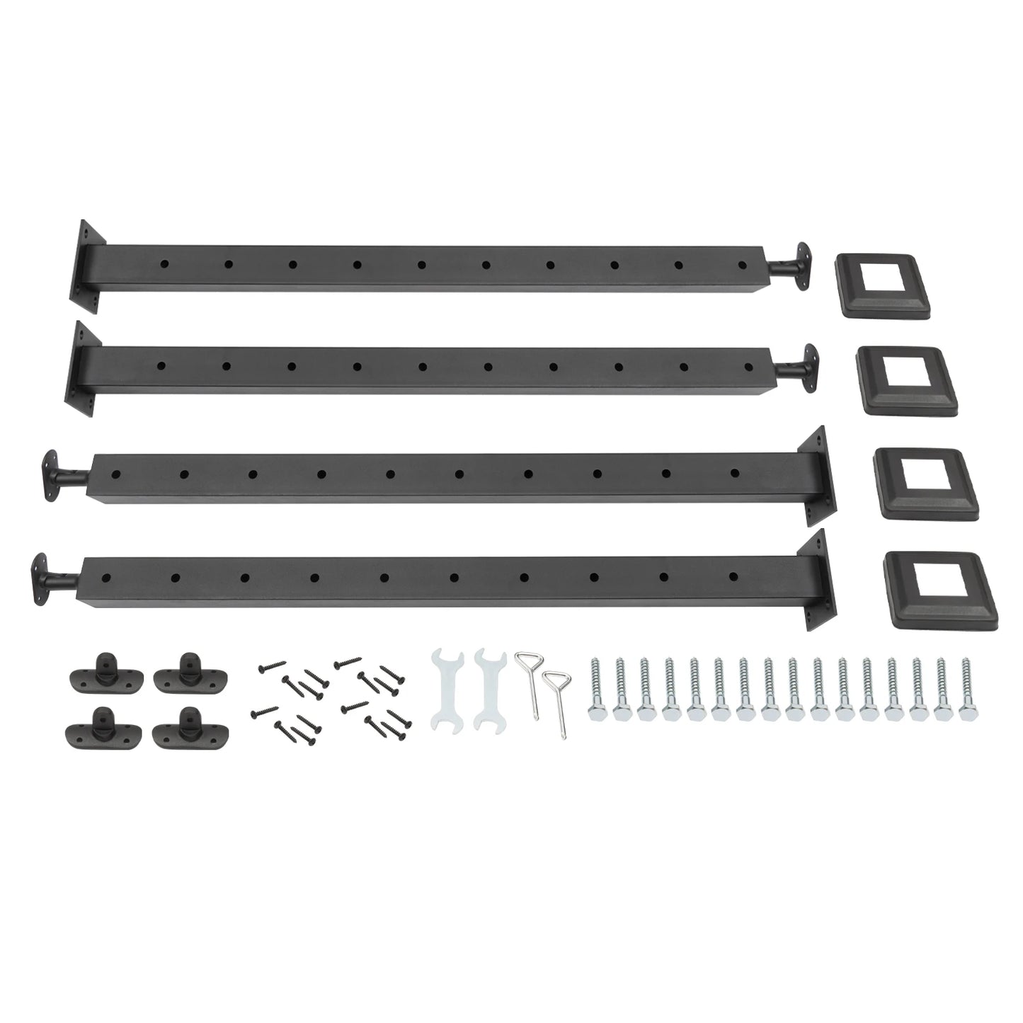 Adjustable Stainless Steel Cable Railing Post 36"x2"x2", Black T-shaped 4pcs Intermediate Column, Indoor and Outdoor Handrails