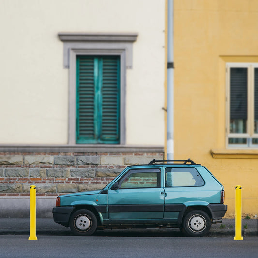 1/2Pcs Safety Bollard, Yellow Steel Safety Bollard with 4/8 Anchor Bolts, Perfect for Traffic-Sensitive Area