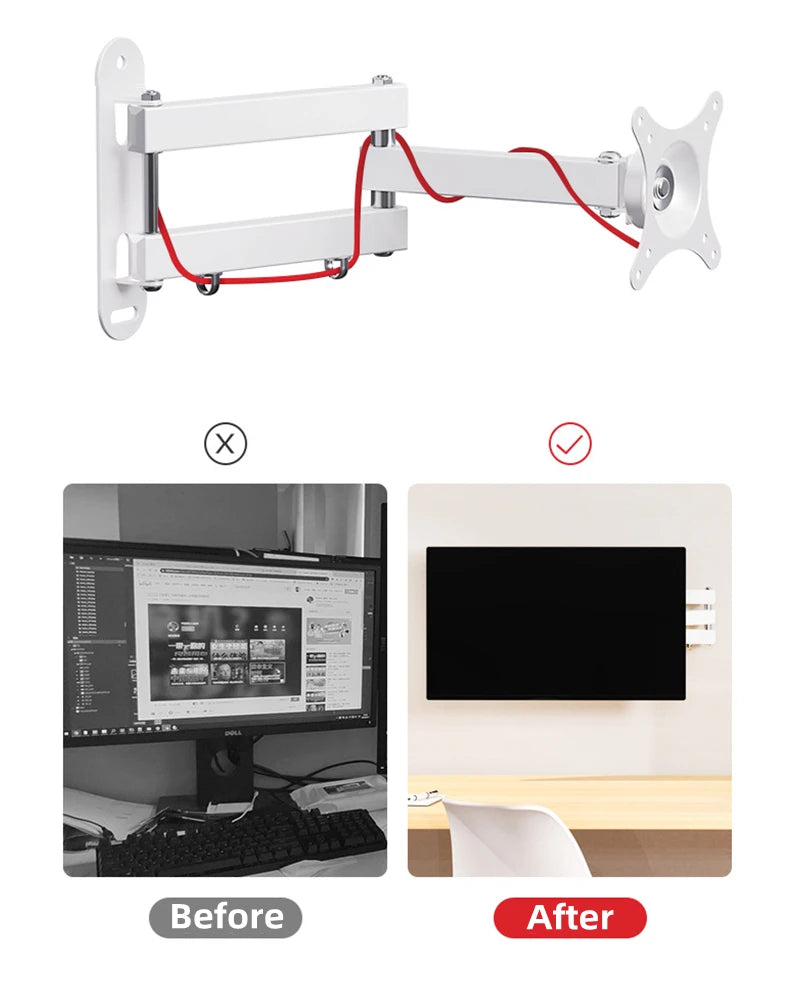 Universal Retractable TV Mounts Wall Mount Bracket Load Bearing 15KG For 10 to 32 inches LCD Monitor TV Stand Expansion Bracket