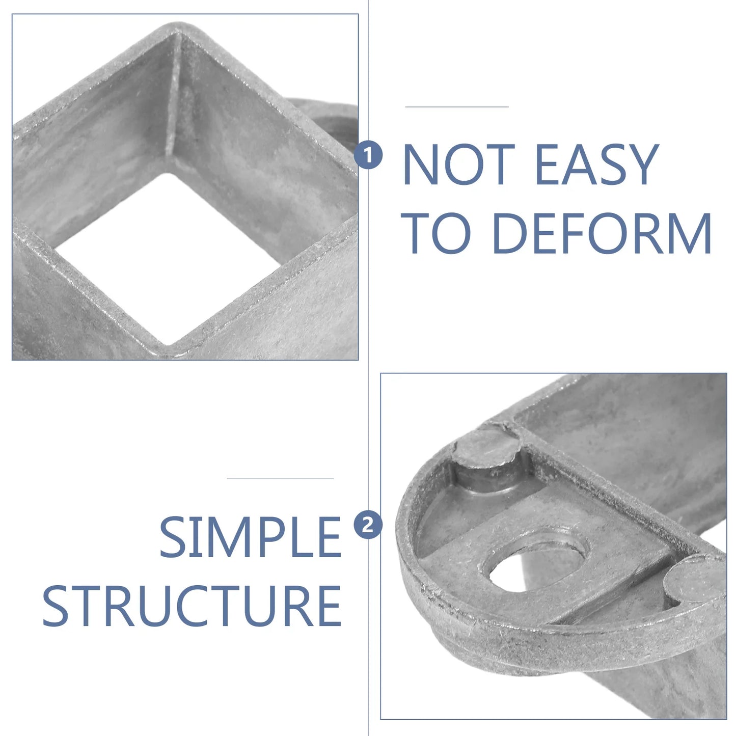 6Pcs Aluminum Post Flange Base Handrail Connector Fence Post Brackets Weather Resistant Railing Supports Residential Parks