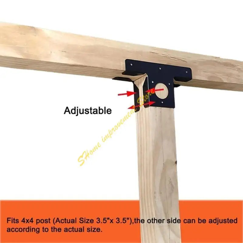 Post Metal T Shaped Bracket Heavy Duty Pergola Corner Brackets Extension for Extension Post Gazebos, Patios D7WA