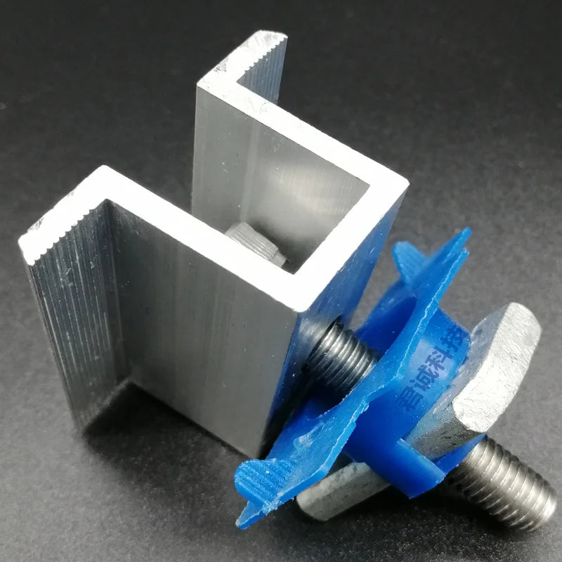 10Pcs Solar Panel Mounting Brackets 30-45mm Solar Rail End Clamps Aluminum Solar Mid Clamps Adjustable Grounding Clamp