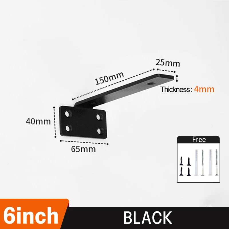 Floating Shelf Brackets Carbon Steel Wall Mount Invisible T Shelves Brackets for Bathroom and Kitchen Storage Support