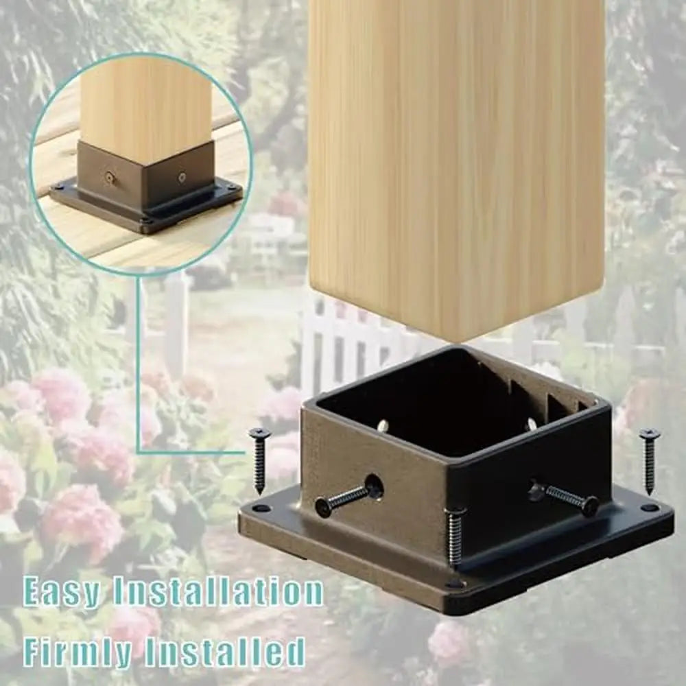6 Pack Durable Deck Post Support Base Kit Wooden Fence Mailbox Pergola 4x4 Post Anchor Brackets Outdoor Projects and More