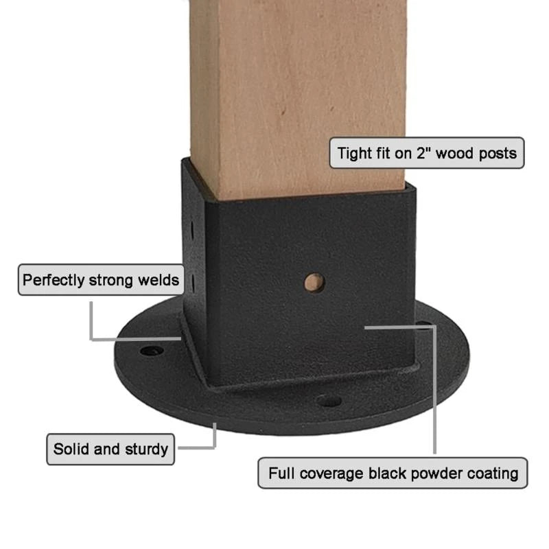 Sturdy Post Brackets Anchors Pack of 6 Powder Coated Steel for Fence Railings Privacy Panel Gazebos and Pergolas .Y5GA