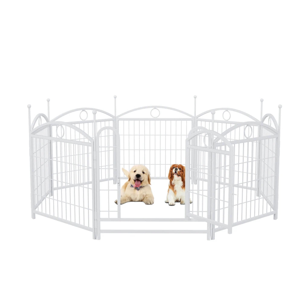 Dog Playpen Indoor 24 Inch 8 Panels Metal Dog Pen Pet Dog Fence Outdoor Exercise Pen with Doors Heavy Duty Dog Fence Puppy Pen