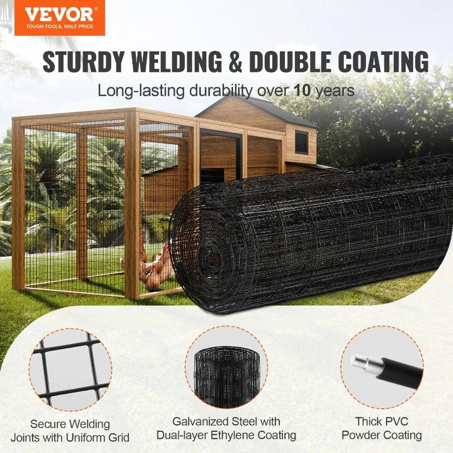 Hardware Cloth 24'' x 50' Galvanized Wire Mesh Roll 16 Gauge Chicken Wire Fence Roll Vinyl Coating Metal Wire Mesh for Chicken
