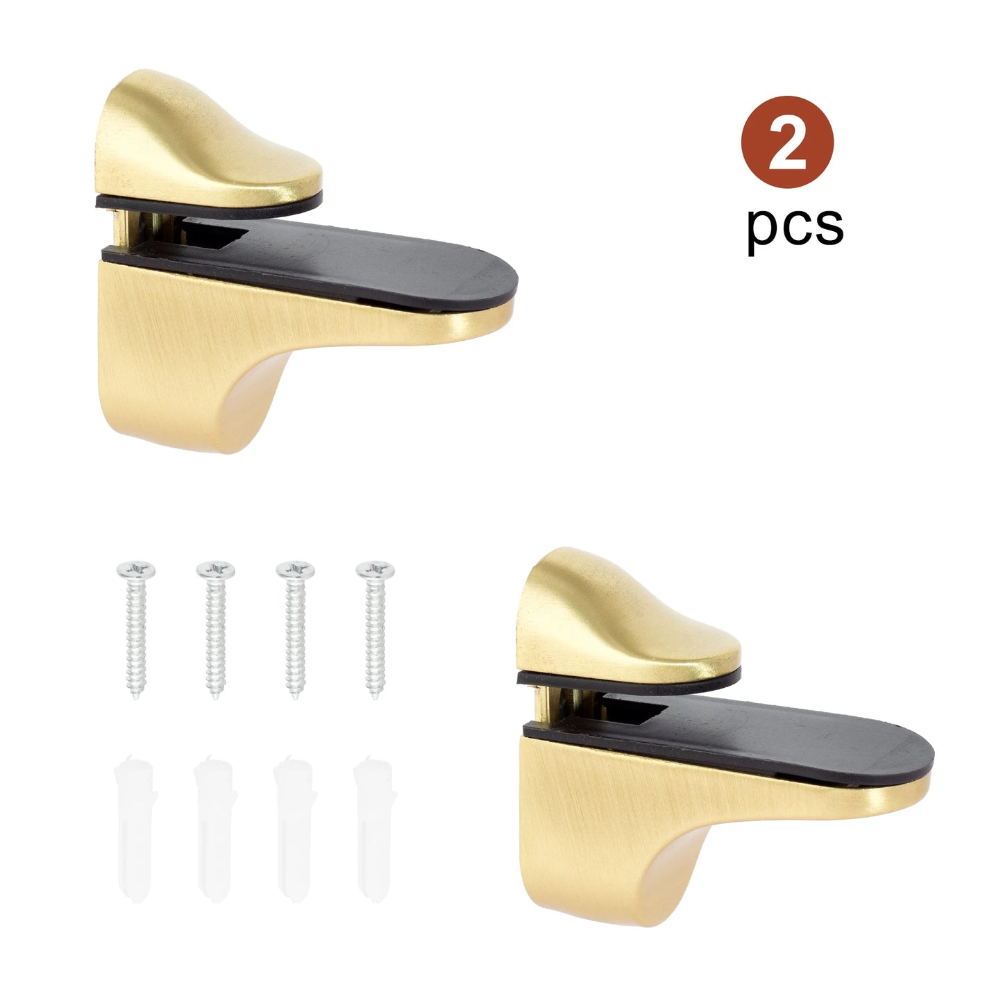 Zinc Alloy Floating Wall Shelf Support Adjustable Metal Shelf Clips for Glass or Wooden Book shelf Cabinet Closet Shelves