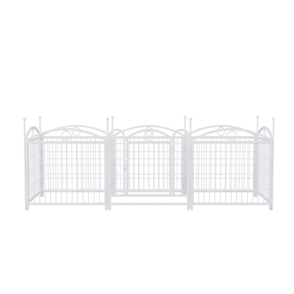 Dog Playpen Indoor 24 Inch 8 Panels Metal Dog Pen Pet Dog Fence Outdoor Exercise Pen with Doors Heavy Duty Dog Fence Puppy Pen