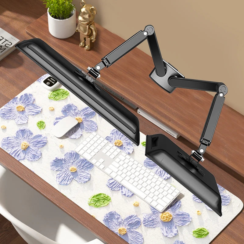 Dual Monitor Desk Mount up to 32 inches Screens Height Adjustable Monitor Stand, Heavy Duty Arm,VESA 75x75mm or 100x100mm, Black