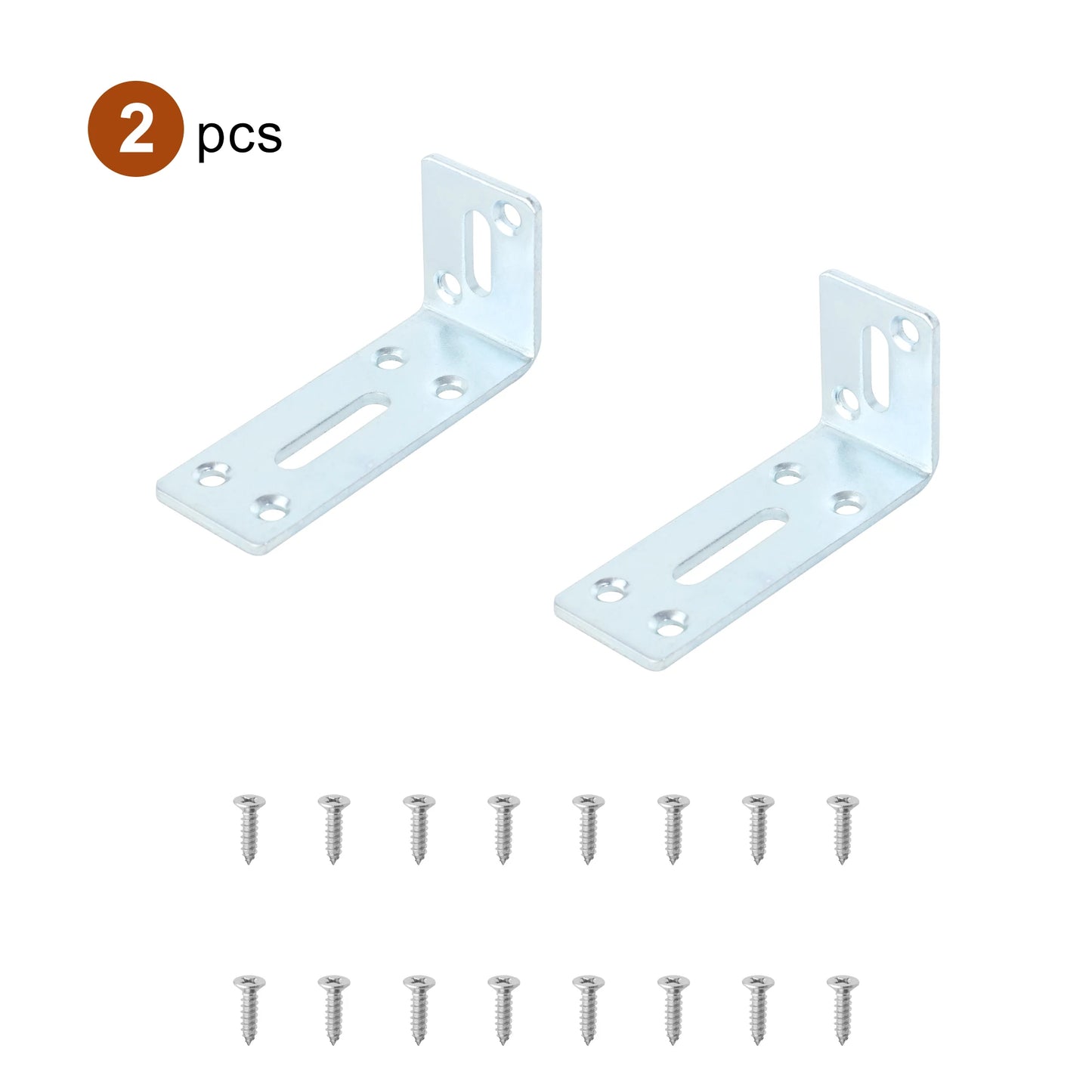 2pcs Adjustable L Shaped Metal Corner Bracket Iron Heavy Duty Black 90 Degree Angle Corner Shelf Brackets for Furniture Mounting