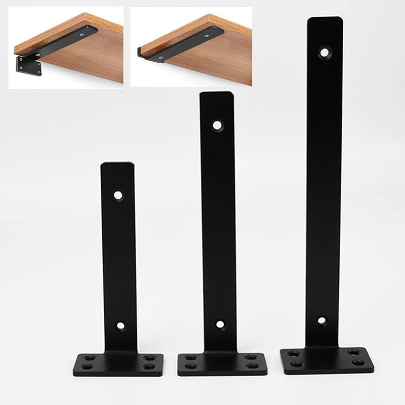 Set Heavy Duty Cast Iron Shelves Brackets Floating Shelf Brackets 4MM Thicked Invisible L Brackets For Shelves Support