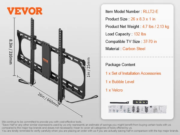 SucceBuy Full Motion TV Mount Fit for 26-90in TVs Swivel Tilt Horizontal Adjustment TV Wall Mount Bracket W/ Articulating Arms