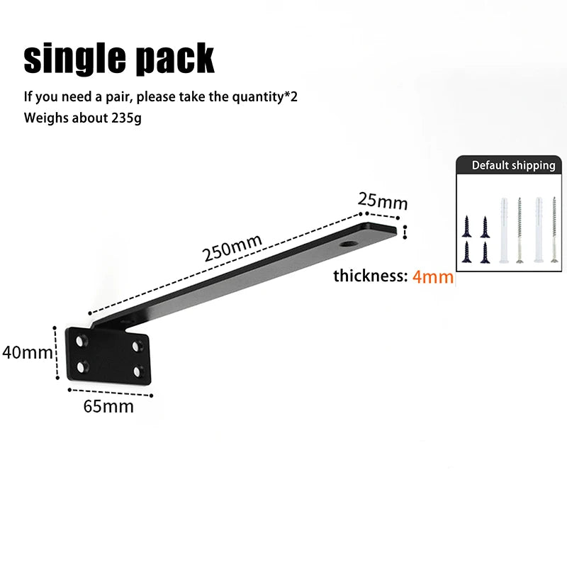 Set Heavy Duty Cast Iron Shelves Brackets Floating Shelf Brackets 4MM Thicked Invisible L Brackets For Shelves Support