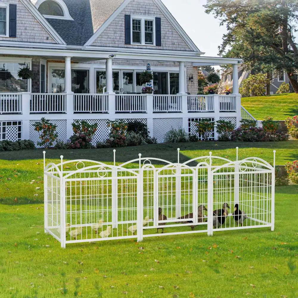 Dog Playpen Indoor 24 Inch 8 Panels Metal Dog Pen Pet Dog Fence Outdoor Exercise Pen with Doors Heavy Duty Dog Fence Puppy Pen
