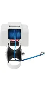 Electric Boat Anchor Winch Kit 12V with 100ft Anchor Rope Remote Control Heavy Duty Towing Winches for 24ft Fishing Boat