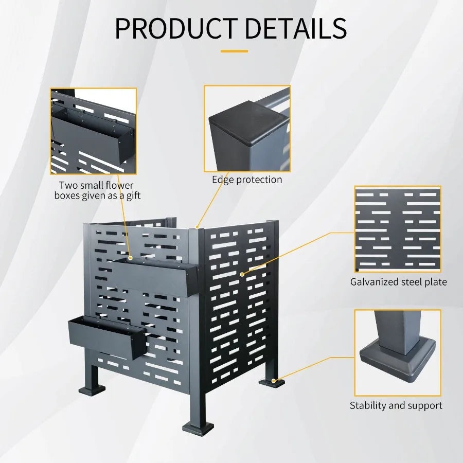3ftx3ft Air Conditioner Fence for Outdoor Units Metal Privacy Fence Cover Perfect to Conceal Air Conditioning Units