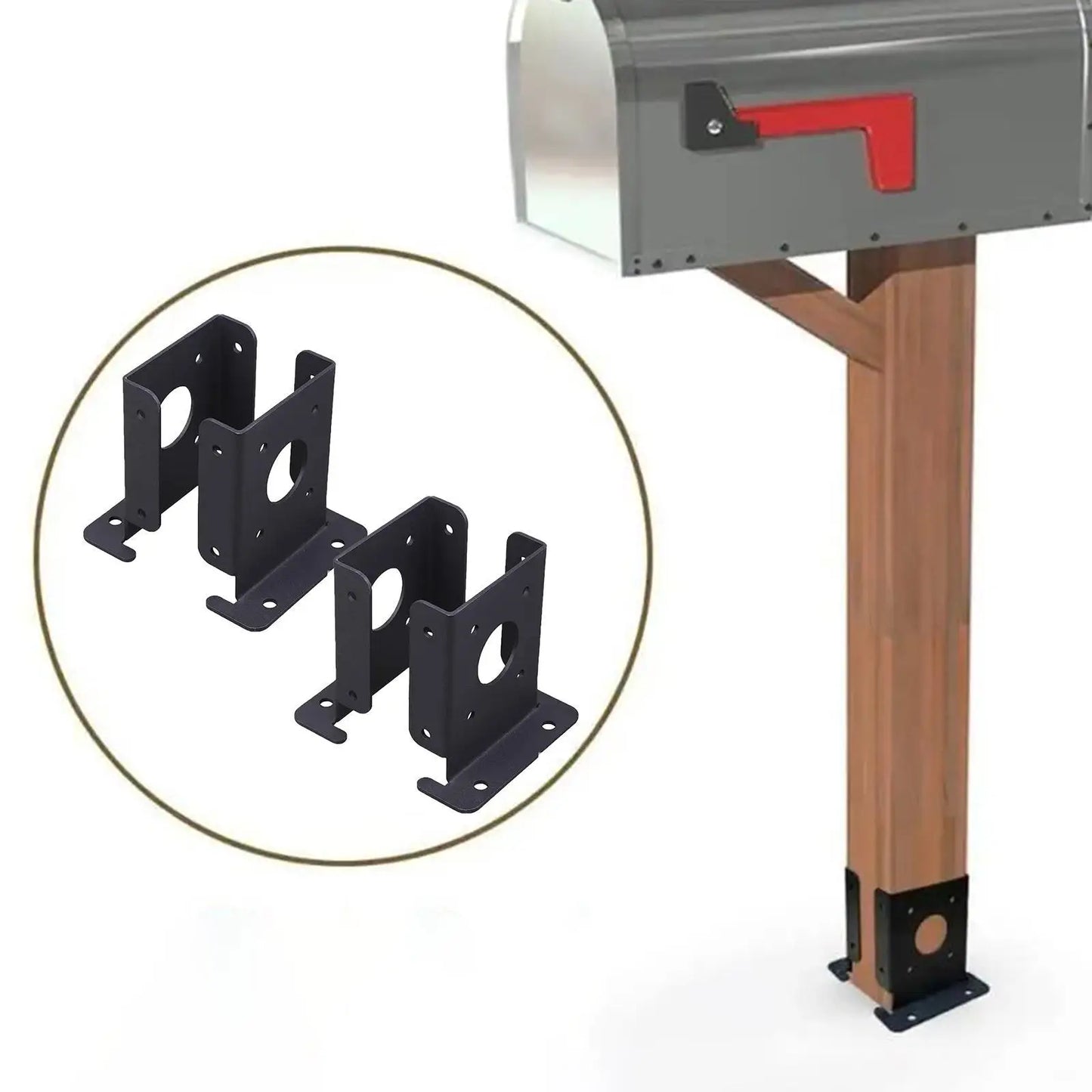 4Pcs Wood Fence Pergola Wood Fence Post Anchor Base Home Outdoor Adjustable