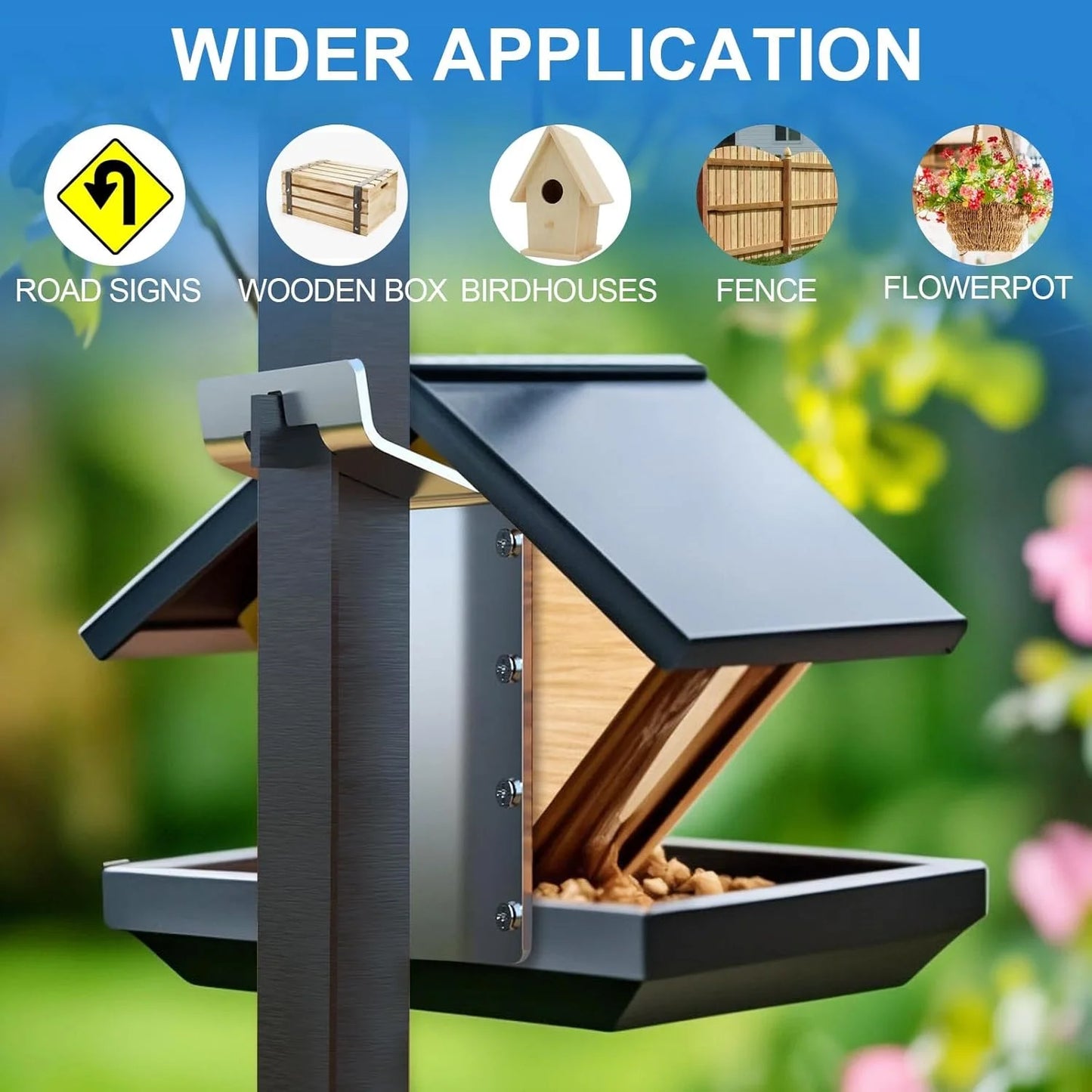 T-Post Mounting Bracket 6Pcs T Post Target Hanger Fence Bracket For T Post Fence Bird House Signs Lumber Mailbox