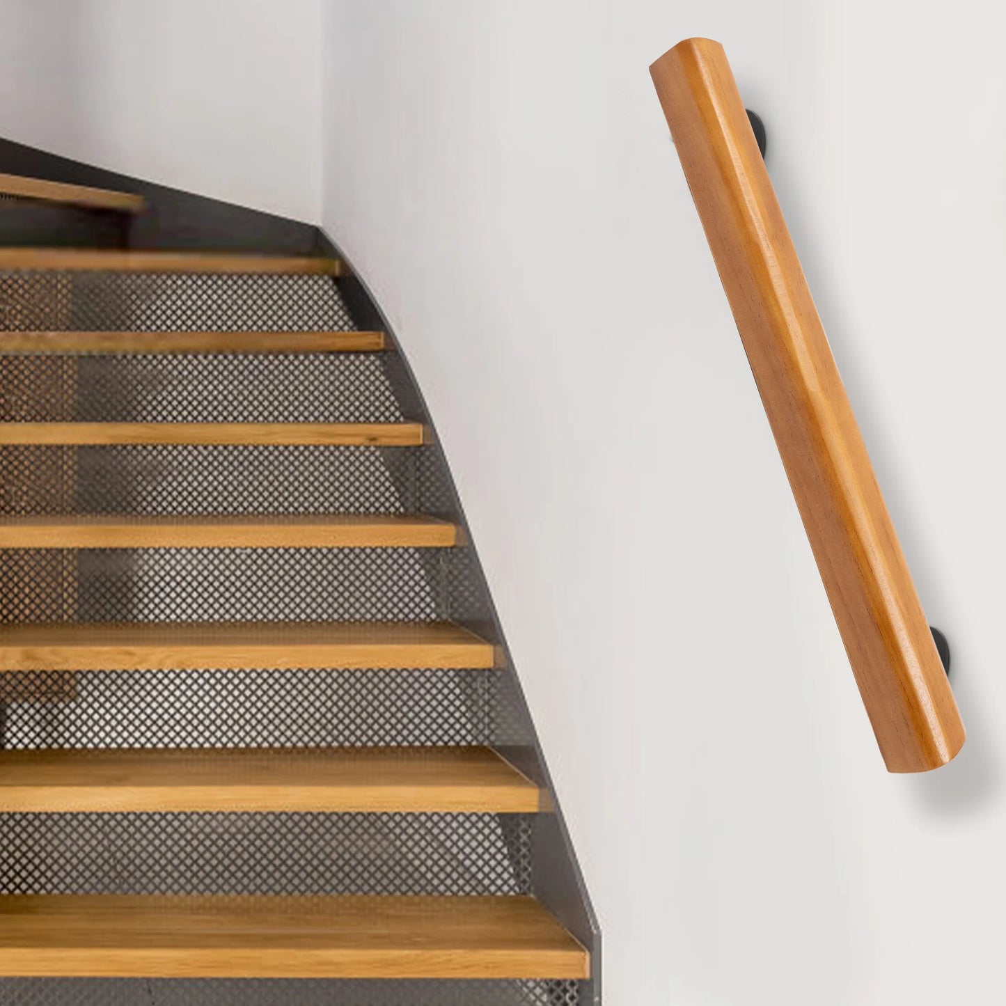 Solid Pine Wood Handrails for Stairs, 2ft Length, Rounded Edges for Safety,  and Stylish, Perfect for Enhancing Home Décor