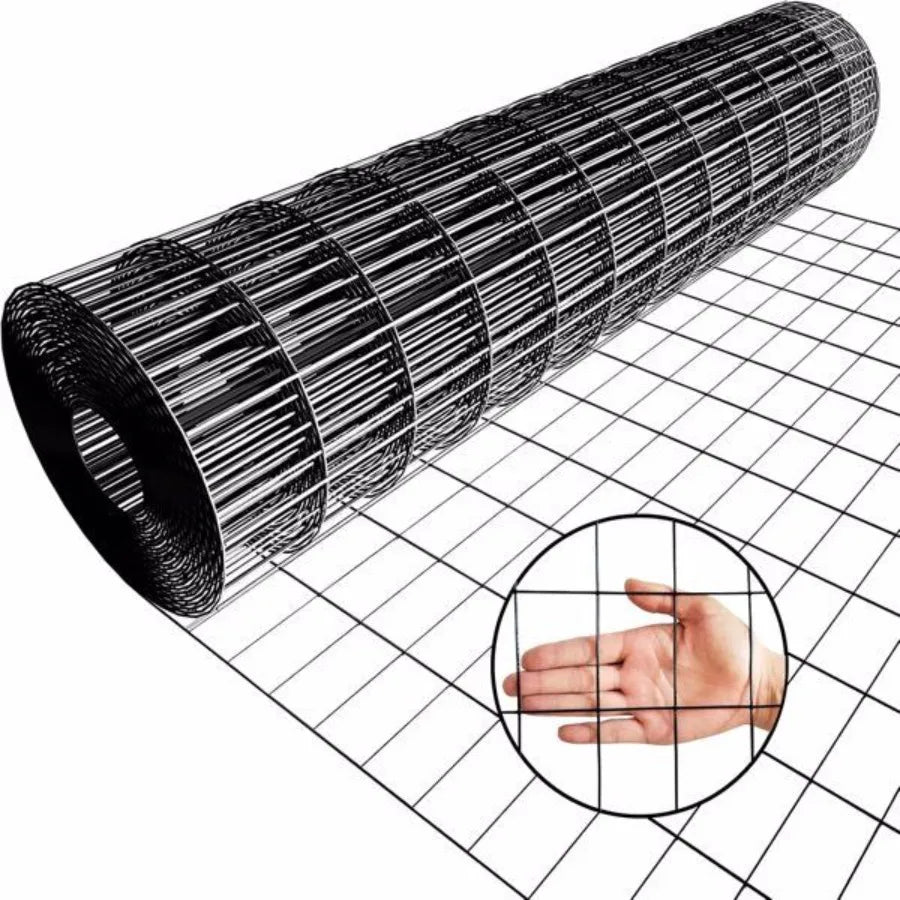 36inch x 50ft Black Vinyl Coated Hardware Cloth 2 X 3 16Ga Welded Wire Mesh fence PVC Coated Welded Chicken Wire Fencing Metal