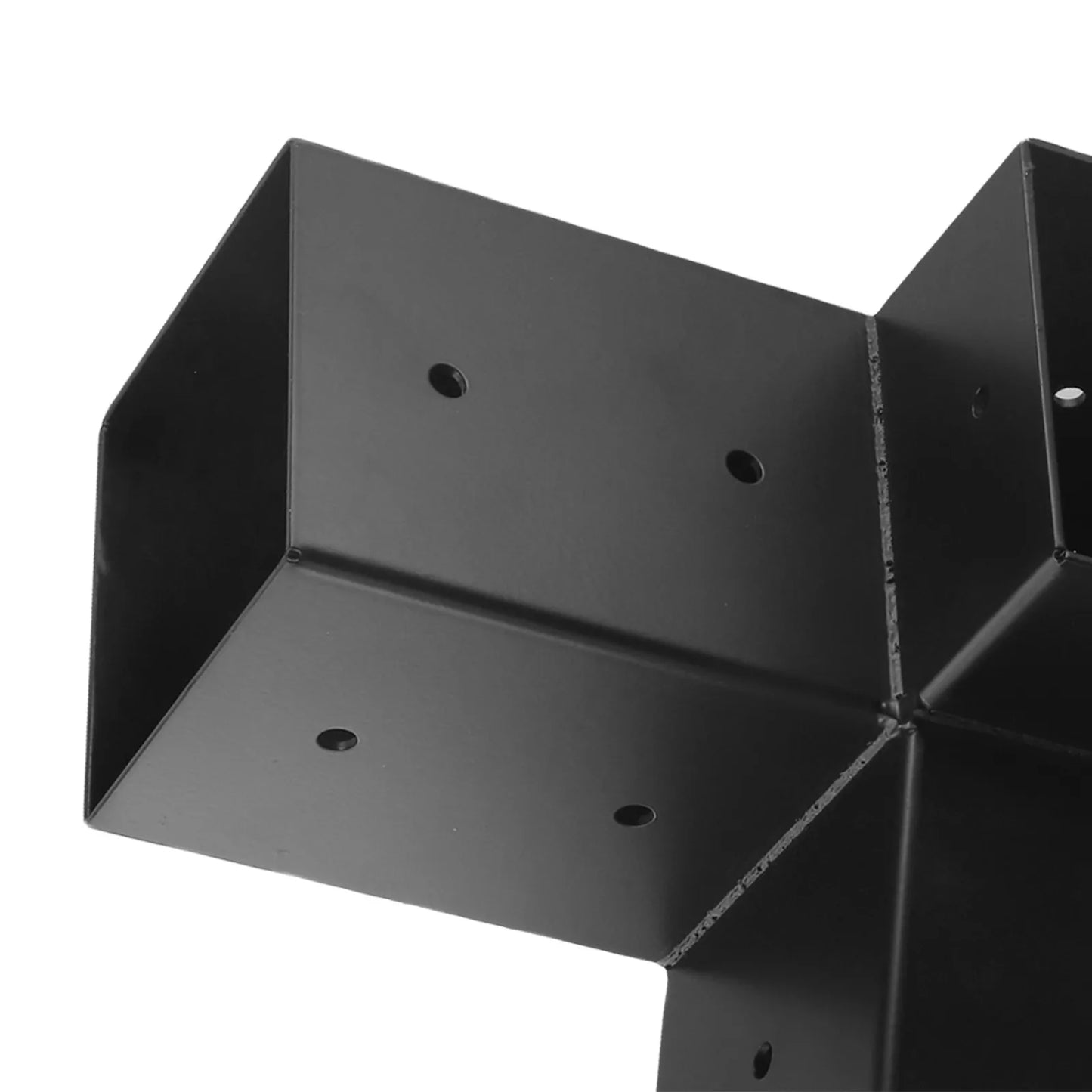 Slanted Roof Pergola Brackets Wall Mount Kit For 4x4 Inch Posts Steel 3-Way Unidirectional With Hardware Black