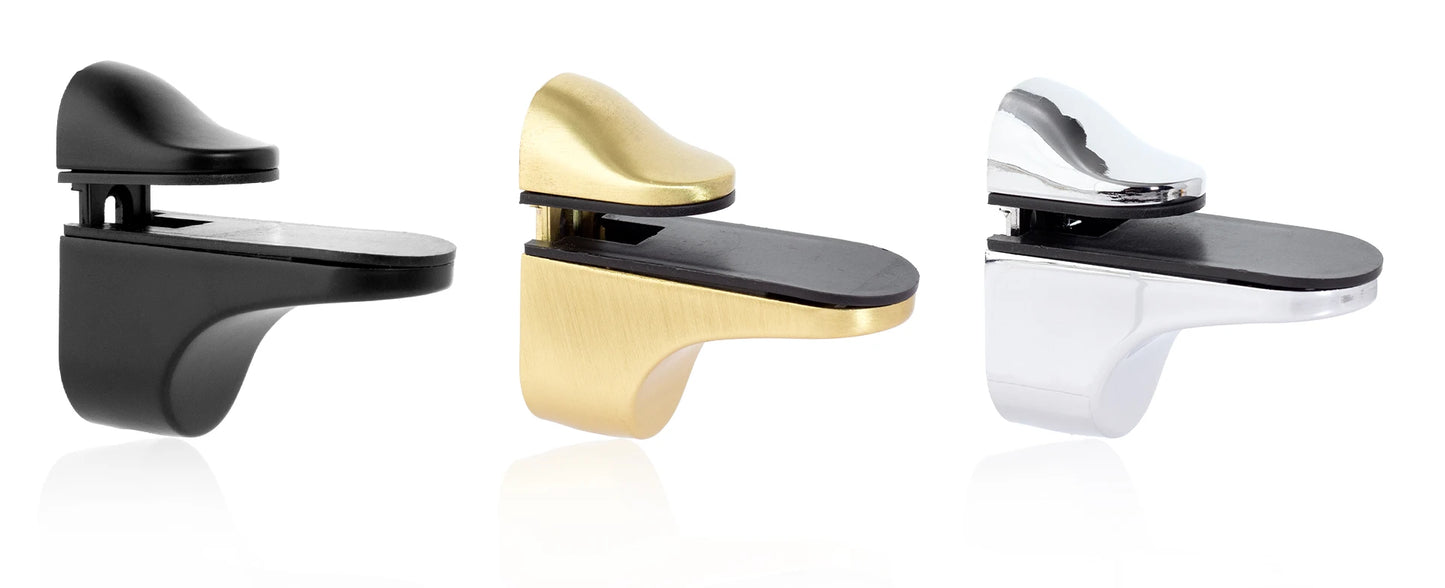 Zinc Alloy Floating Wall Shelf Support Adjustable Metal Shelf Clips for Glass or Wooden Book shelf Cabinet Closet Shelves