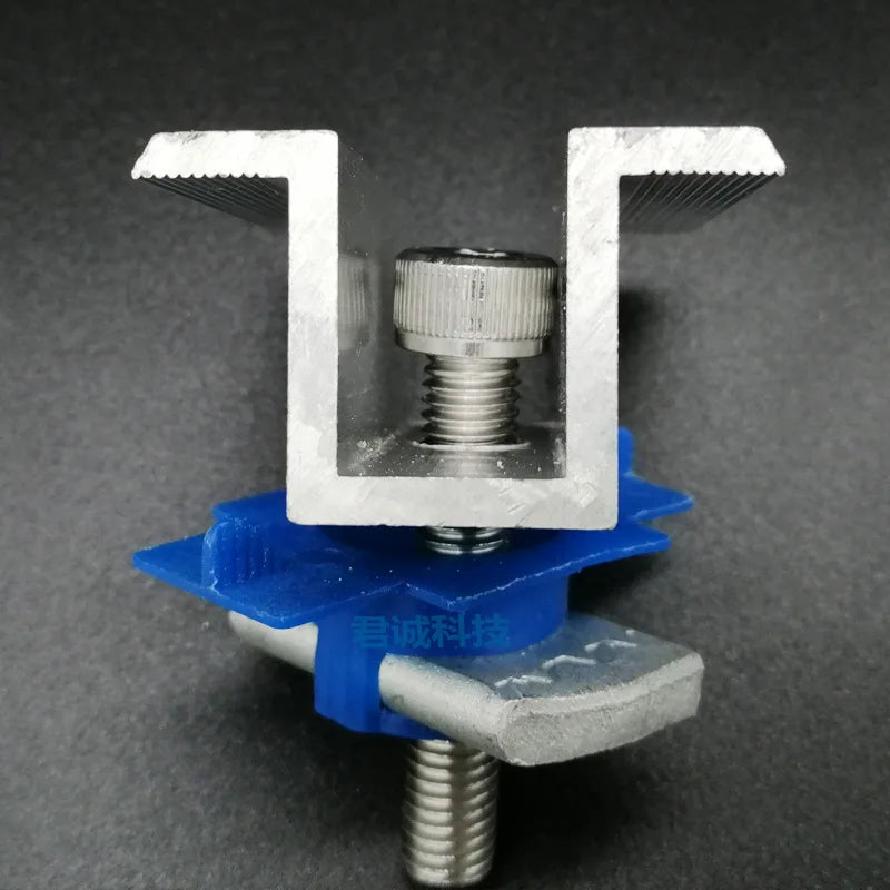 10Pcs Solar Panel Mounting Brackets 30-45mm Solar Rail End Clamps Aluminum Solar Mid Clamps Adjustable Grounding Clamp