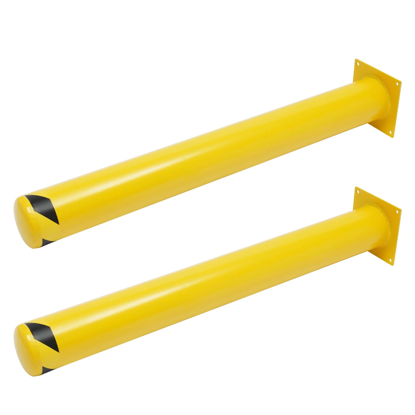 1/2Pcs Safety Bollard, Yellow Steel Safety Bollard with 4/8 Anchor Bolts, Perfect for Traffic-Sensitive Area