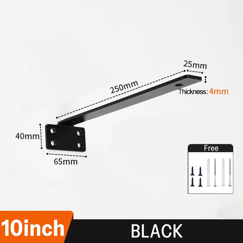 Floating Shelf Brackets Carbon Steel Wall Mount Invisible T Shelves Brackets for Bathroom and Kitchen Storage Support