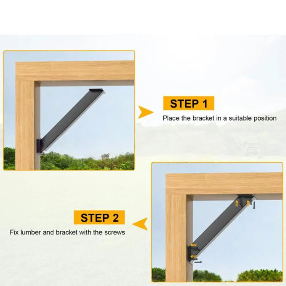 2Pcs 45 Degree Angle Support Brackets Pergola Kit Heavy Duty Connector Support Brackets For Gazebos Tree Houses Decks Cabins