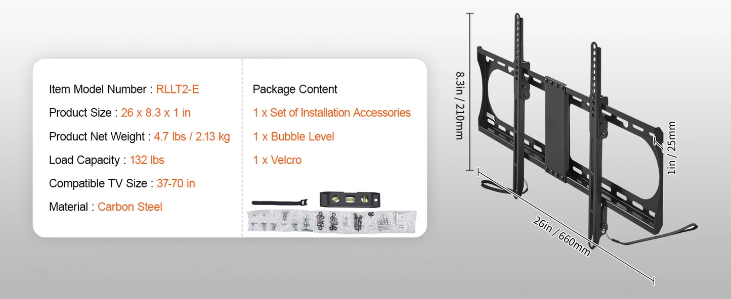 SucceBuy Full Motion TV Mount Fit for 26-90in TVs Swivel Tilt Horizontal Adjustment TV Wall Mount Bracket W/ Articulating Arms