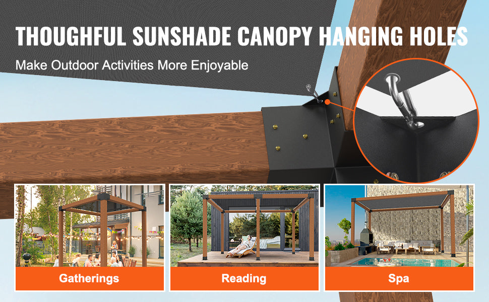 1 SucceBuy Pergola Bracket Kit 6inchx6inch 4pcs 3 Way Easy Installation For Gazebos Patio Pergolas Log Cabin Outdoor Hardware