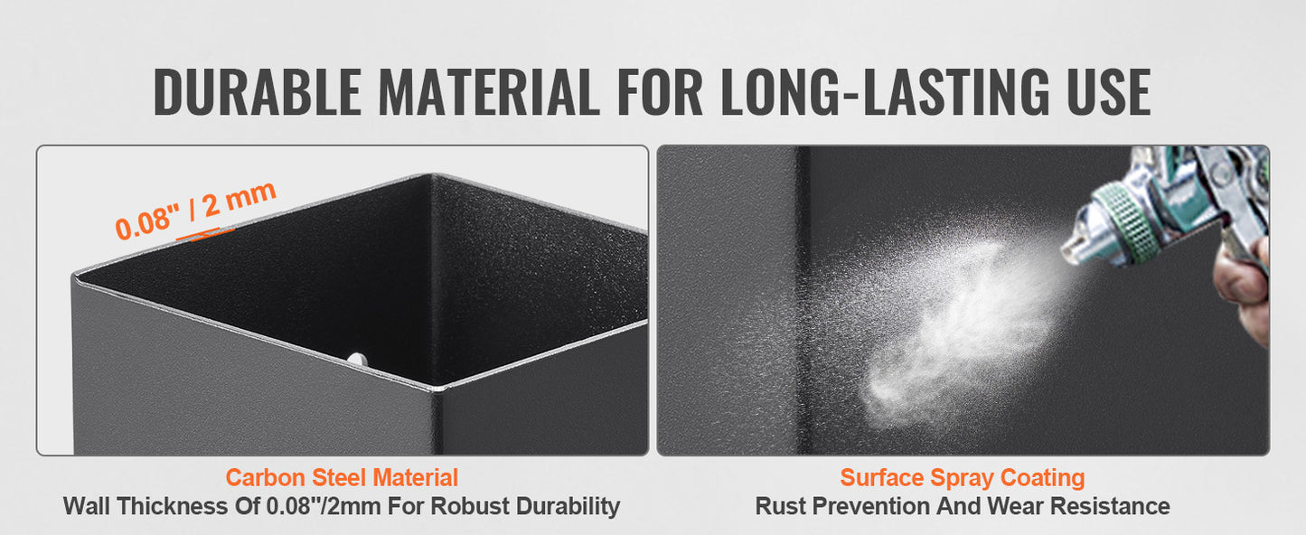 SucceBuy 4x4/ 6x6 Post Base 2/ 4 Pcs Powder-Coated Post Anchor Matte Black Wood Post Brackets for Pavilion Deck Railing